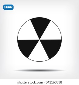 radioactive sign sprayed on metal barrel icon