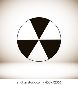 radioactive sign sprayed on metal barrel icon