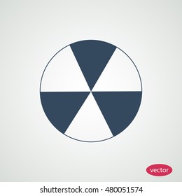 radioactive sign sprayed on metal barrel icon, vector best flat icon, EPS