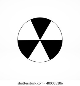 radioactive sign sprayed on metal barrel icon, vector best flat icon, EPS