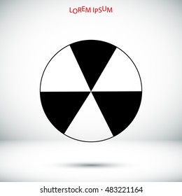 radioactive sign sprayed on metal barrel icon, vector best flat icon, EPS