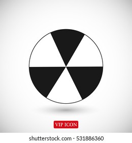 radioactive sign sprayed on metal barrel icon, vector best flat icon, EPS