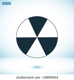 radioactive sign sprayed on metal barrel icon, vector best flat icon, EPS