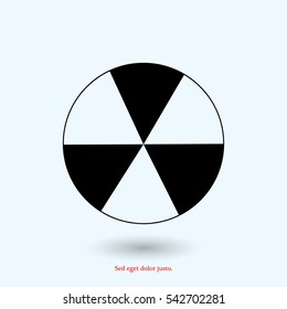 radioactive sign sprayed on metal barrel icon, vector best flat icon, EPS
