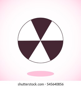 radioactive sign sprayed on metal barrel icon, vector best flat icon, EPS