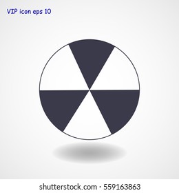 radioactive sign sprayed on metal barrel icon, vector best flat icon, EPS