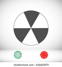 radioactive sign sprayed on metal barrel icon, vector best flat icon, EPS