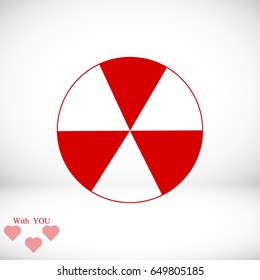 radioactive sign sprayed on metal barrel icon, vector best flat icon, EPS
