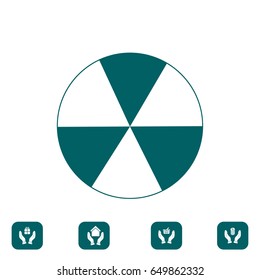 radioactive sign sprayed on metal barrel icon, vector best flat icon, EPS