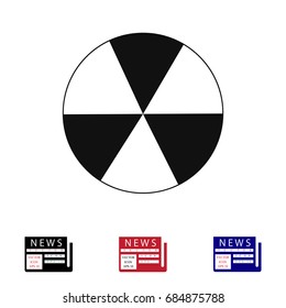 radioactive sign sprayed on metal barrel icon, vector best flat icon, EPS