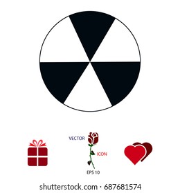 radioactive sign sprayed on metal barrel icon, vector best flat icon, EPS
