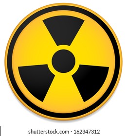 Radioactive sign, symbol. Stylized orange circle.