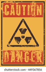 Radioactive Sign. Typographic vintage grunge style poster. Retro vector illustration.