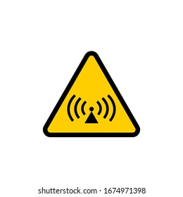 Radioactive Signal Symbol Yellow Warning Vector Sign Isolated White Background