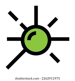 Radioactive source icon line isolated on white background. Black flat thin icon on modern outline style. Linear symbol and editable stroke. Simple and pixel perfect stroke vector illustration