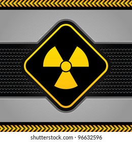Radioactive symbol, abstract background industrial template