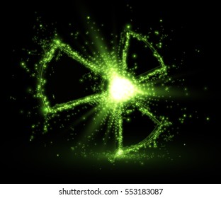 Radioactive symbol, abstract backround. Vector illustration