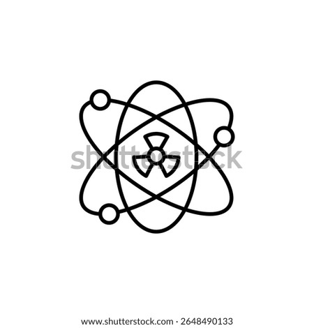 Radioactive Symbol With Atom Structure Illustrating Nuclear Energy