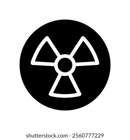 Radioactive symbol in a black circle. Concept of danger, warning, and hazard.