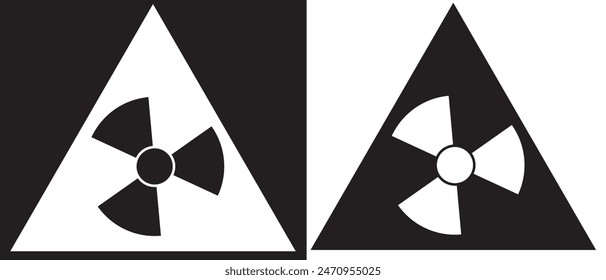Radioactive symbol black icon set.