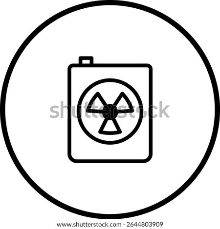 Radioactive Symbol Encased in a Protective Container Icon in a Circular Frame