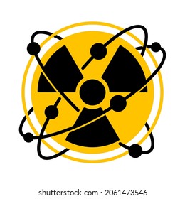 Radioactive symbol in extended decoration - Caution nuclear warning isolated vector icon