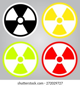 Radioactive symbol in flat design.