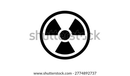 Radioactive symbol icon black on white background