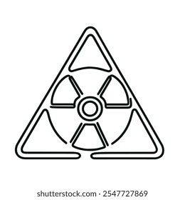 Radioactive symbol icon. Nuclear radiation warning sign. Atomic energy logo. Vector illustration image. Isolated on white background.