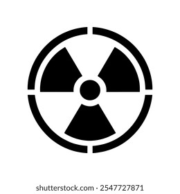 Radioactive symbol icon. Nuclear radiation warning sign. Atomic energy logo. Vector illustration image. Isolated on white background.