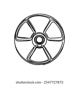 Radioactive symbol icon. Nuclear radiation warning sign. Atomic energy logo. Vector illustration image. Isolated on white background.