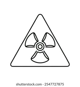 Radioactive symbol icon. Nuclear radiation warning sign. Atomic energy logo. Vector illustration image. Isolated on white background.