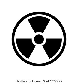 Radioactive symbol icon. Nuclear radiation warning sign. Atomic energy logo. Vector illustration image. Isolated on white background.