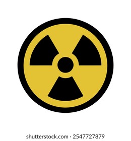 Radioactive symbol icon. Nuclear radiation warning sign. Atomic energy logo. Vector illustration image. Isolated on white background.