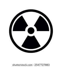 Radioactive symbol icon. Nuclear radiation warning sign. Atomic energy logo. Vector illustration image. Isolated on white background.