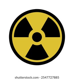 Radioactive symbol icon. Nuclear radiation warning sign. Atomic energy logo. Vector illustration image. Isolated on white background.