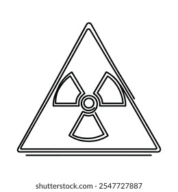 Radioactive symbol icon. Nuclear radiation warning sign. Atomic energy logo. Vector illustration image. Isolated on white background.