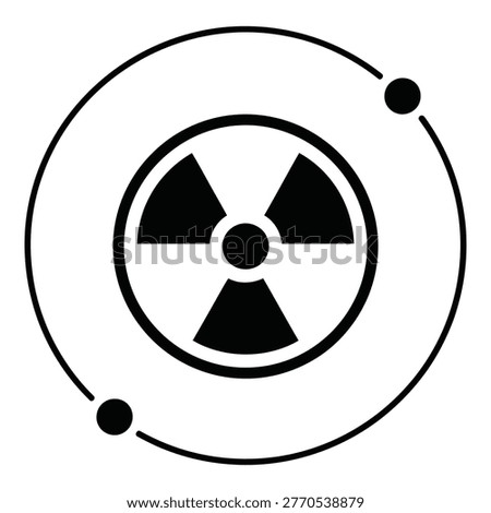 Radioactive symbol icon on white background for warning signs and labels use icon