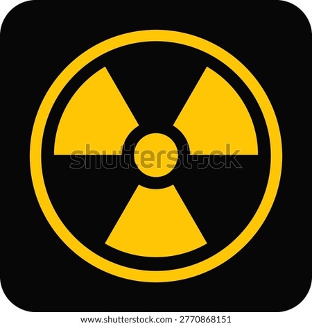 radioactive symbol icon radiation nuclear material and biohazard yellow sign warning template design 