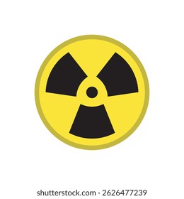 Ilustração vetorial do ícone de símbolo radioativo. Símbolo de radiação e perigo, ilustração do ícone de contaminação química. 