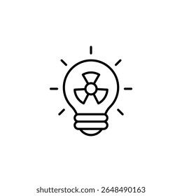 Radioactive Symbol Inside Lightbulb Concept For Innovative Energy