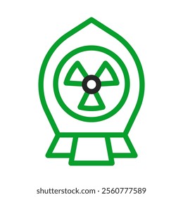 Radioactive symbol inside a shield. Concept of nuclear safety, protection, and radiation control.