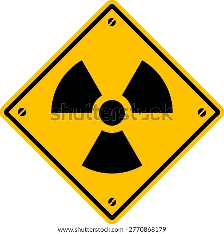 radioactive symbol material radiation icon biohazard yellow sign warning printable sign plaque template design 