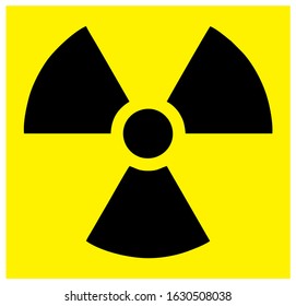 Radioactive symbol standart size vector ilustration. Radiation sign.