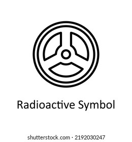 Radioactive Symbol vector Outline Icon Design illustration on White background. EPS 10 File