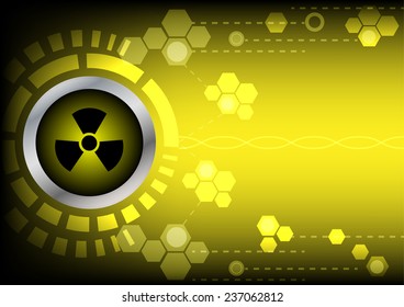 radioactive technology on yellow color background