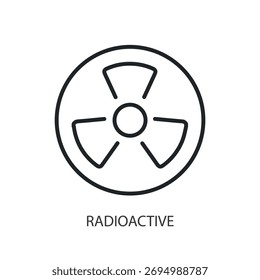 Radioactive thin line icons. Original vector illustration.