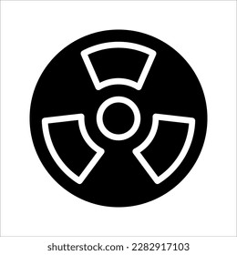 Icono de vector radiactivo. Símbolo de bomba nuclear. Icono de peligro. Signo de estilo lineal para concepto móvil y diseño web. ilustración vectorial sobre fondo blanco