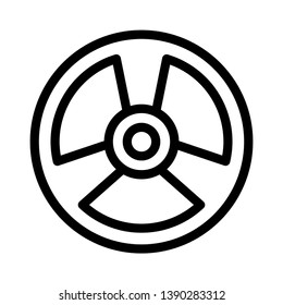 radioactive vector thin line icon