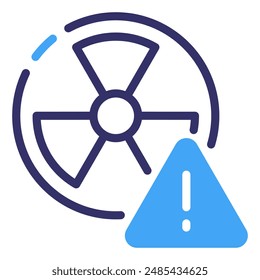 Radioactive Warning Line Icon Symbol